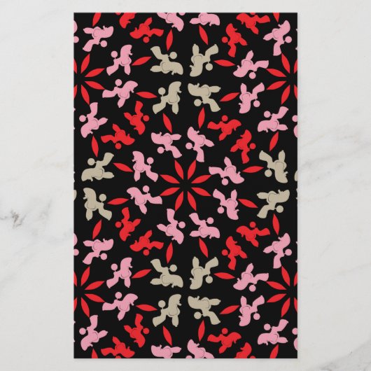 Poodle Patternd Briefpapier (Voorkant)