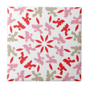 Poodle Patternd Tegeltje