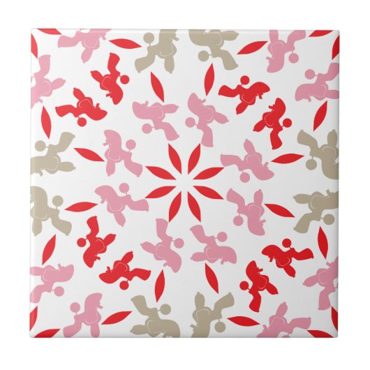 Poodle Patternd Tegeltje (Voorkant)