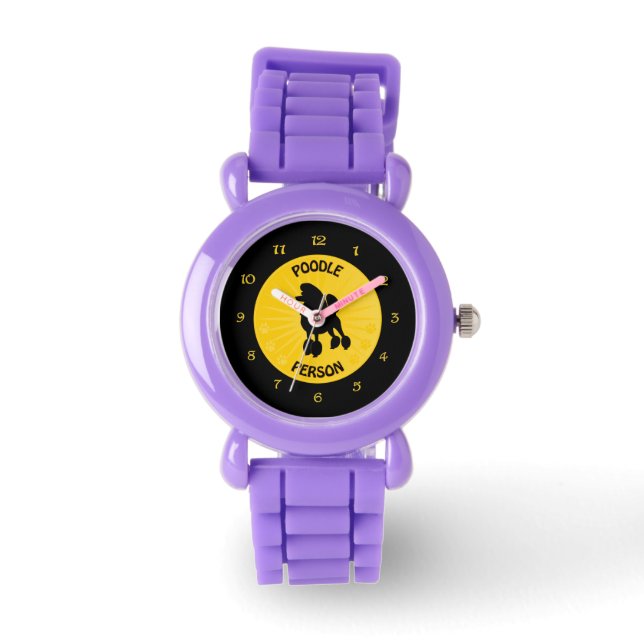 Poodle Persoon Horloge (Voorkant)
