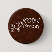 Poodle Persoon Ronde Button 5,7 Cm (Voorkant)