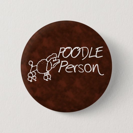 Poodle Persoon Ronde Button 5,7 Cm (Voorkant)