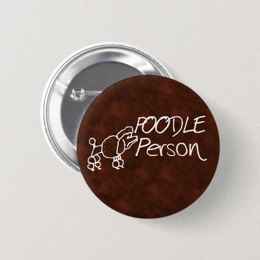 Poodle Persoon Ronde Button 5,7 Cm (Voorkant /achterkant)