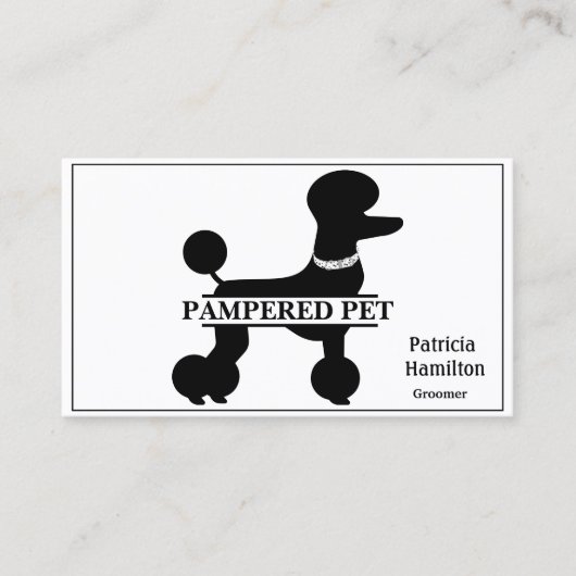 Poodle Pet Groomer/Vet Visitekaartje (Voorkant)