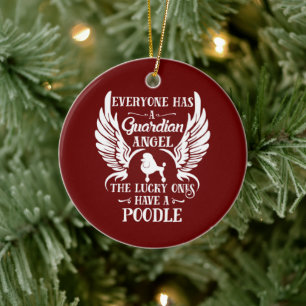 Poodle pet-vogel keramisch ornament