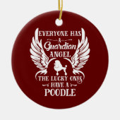 Poodle pet-vogel keramisch ornament (Voorkant)