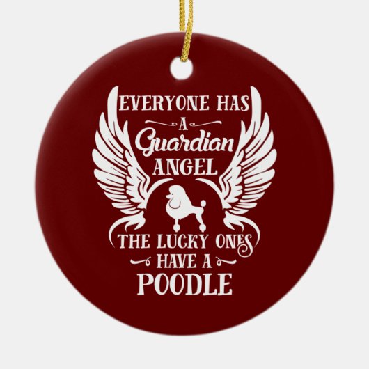 Poodle pet-vogel keramisch ornament (Voorkant)