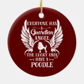 Poodle pet-vogel keramisch ornament (Achterkant)