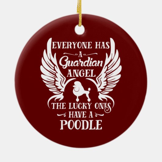 Poodle pet-vogel keramisch ornament (Achterkant)