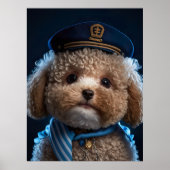 Poodle piloot kapitein poster (Voorkant)