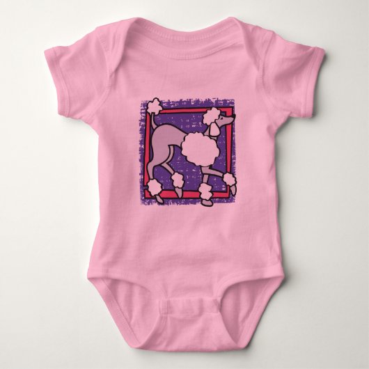 POODLE Pink baby Bodysuit (Voorkant)