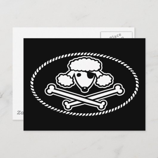 Poodle Pirate 1cl Briefkaart (Voorkant / Achterkant)