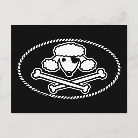 Poodle Pirate 1cl Briefkaart (Voorkant)
