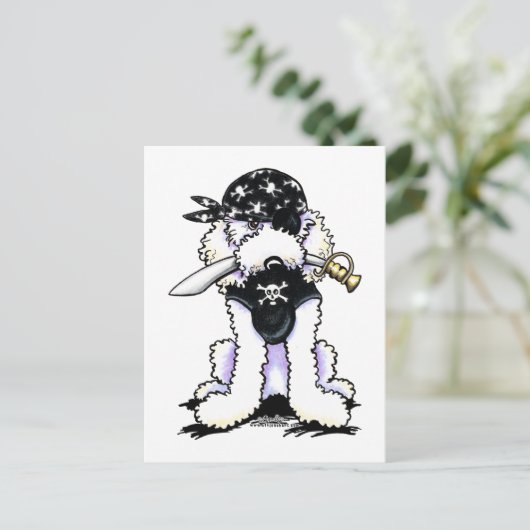 Poodle Pirate Briefkaart (Staand voorkant)