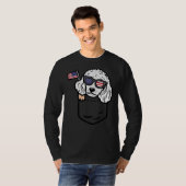 Poodle Pocket Cute American USA, vierde juli T-shirt (Voorkant volledig)