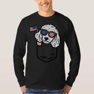 Poodle Pocket Cute American USA, vierde juli T-shirt