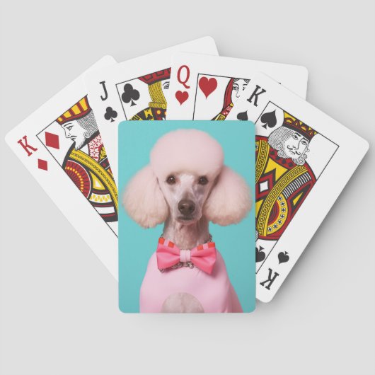 Poodle Pop Art – Elegant & Retro  Pokerkaarten (Achterkant)