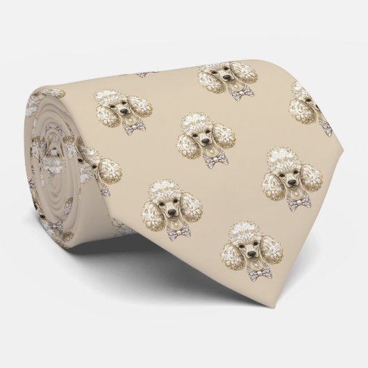 Poodle Portrait Necktie – Luxury Dog Lover Style Stropdas (Opgerold)