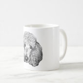 Poodle Portret Mok – Gedetailleerde Zwarte & Witte (Voorkant rechts)