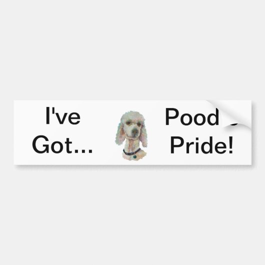 Poodle Pride en Pet me Producten Bumpersticker (Voorkant)