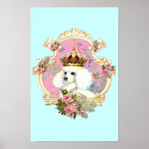 Poodle Princess n roze rozen Poster