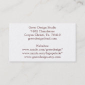 Poodle Princess n roze rozen Visitekaartje (Achterkant)