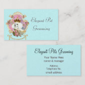 Poodle Princess n roze rozen Visitekaartje (Voorkant / Achterkant)