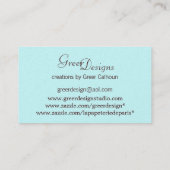 Poodle Princess n roze rozen Visitekaartje (Achterkant)