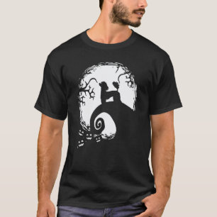 Poodle Pudel Caniche En Maan Halloween T-shirt