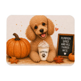 Poodle Pumpkin Spice Magneet