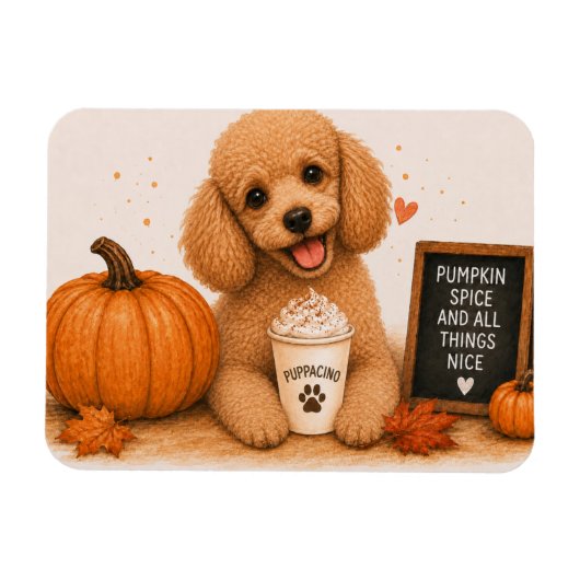 Poodle Pumpkin Spice Magneet (Horizontaal)