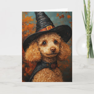 Poodle Pup Halloween Feestdagen Kaart