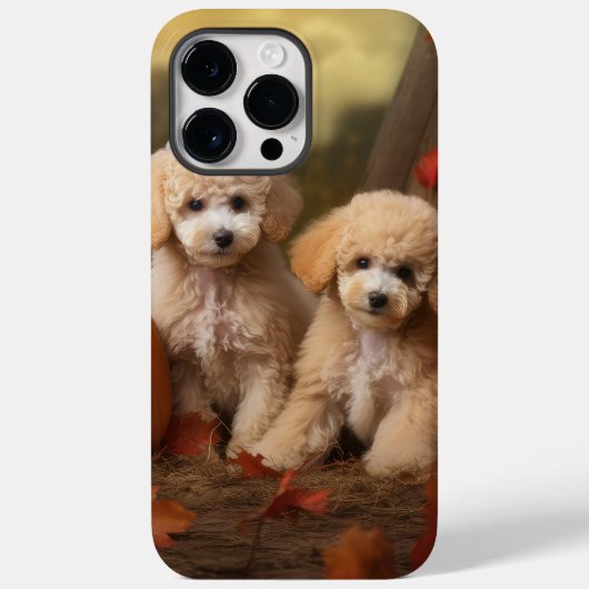 Poodle Puppy Herfst Plezier Pompoen Case-Mate iPhone Case (Achterkant)