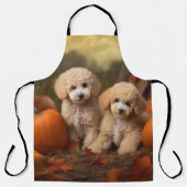 Poodle Puppy Herfst Plezier Pompoen Schort (Voorkant)