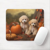 Poodle Puppy Herfstvreugde Pompoen Muismat (Met muis)