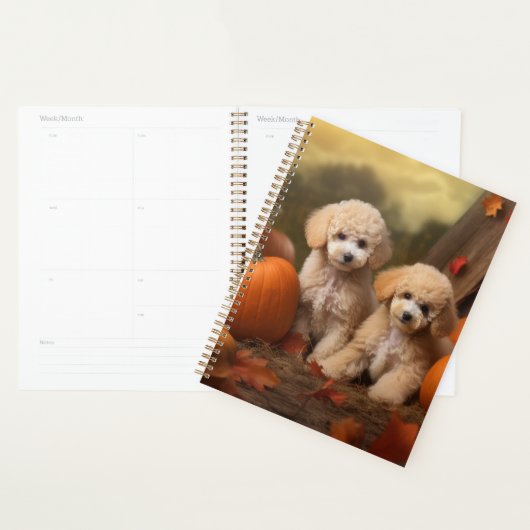 Poodle Puppy Herfstvreugde Pompoen Planner (Display)