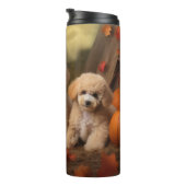 Poodle Puppy Herfstvreugde Pompoen Thermosbeker (Geroteerd rechts)