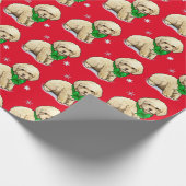 Poodle Puppy in een kerstbak Cadeaupapier (Hoek)