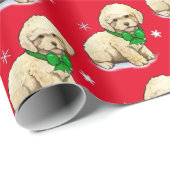 Poodle Puppy in een kerstbak Cadeaupapier (Rol Hoek)