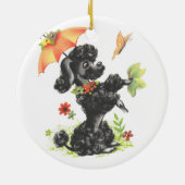 poodle puppy met paraplu keramisch ornament (Achterkant)