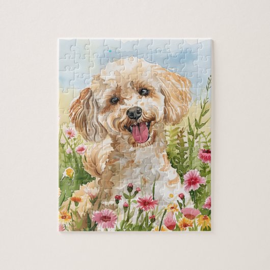Poodle Puzzel – Watercolor Hond Fun (Verticaal)