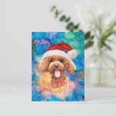 Poodle Ras Hond Kerstmis Feestdagenkaart (Staand voorkant)