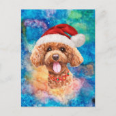 Poodle Ras Hond Kerstmis Feestdagenkaart (Voorkant)