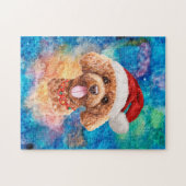 Poodle Ras Hond Kerstmis Legpuzzel (Horizontaal)