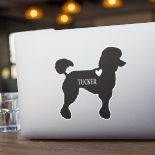 Poodle Ras Silhouet Aangepaste Naam Sticker