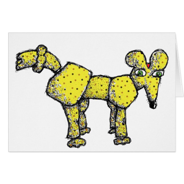 Poodle Rat Birthday-kaart uit Denis Gaston Art (Voorkant Horizontaal)