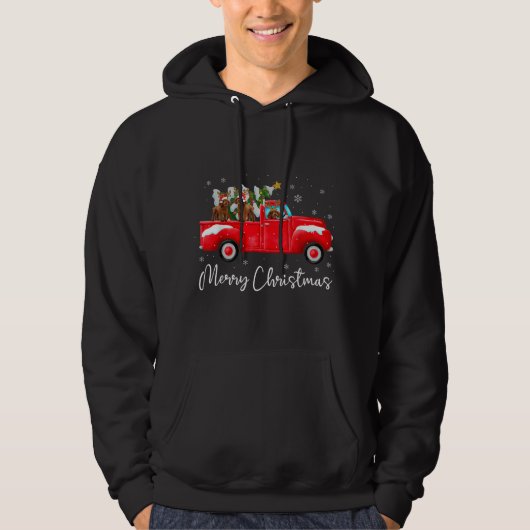 Poodle Red Truck Kerstkerstkerstkerstkerstkerstker Hoodie (Voorkant)