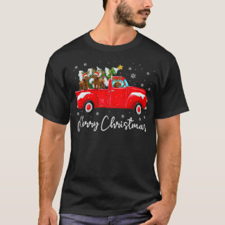 Poodle Red Truck Kerstkerstkerstkerstkerstkerstker T-shirt