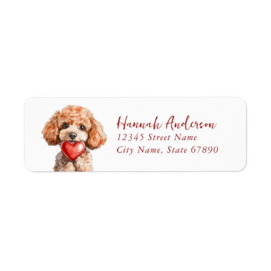 Poodle retouradreslabels etiket (Voorkant)