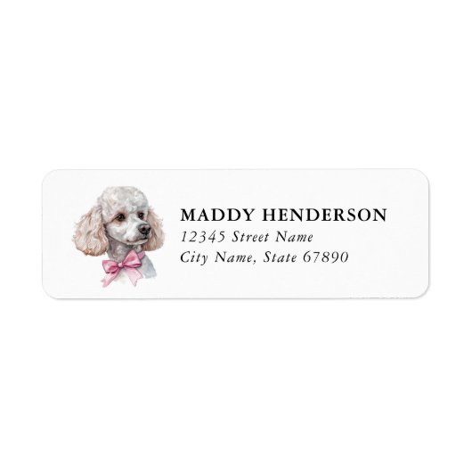 Poodle retouradreslabels  etiket (Voorkant)